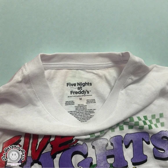 Five Nights at Freddy’s Graphic T-Shirt FNAF Characters White Horror Tee (Md) - Picture 3 of 5